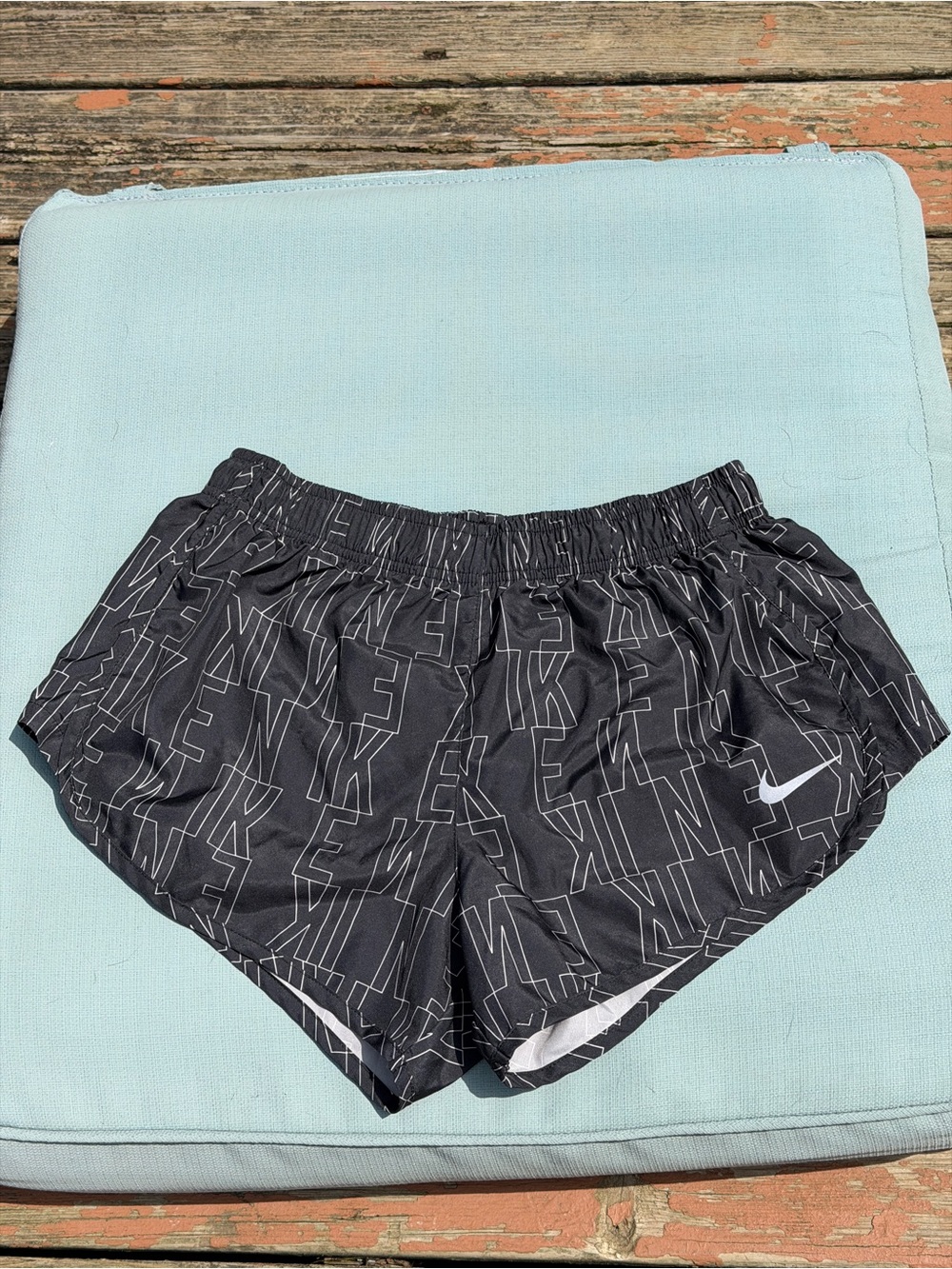 Nike Women's Black Logo-Print Running Shorts